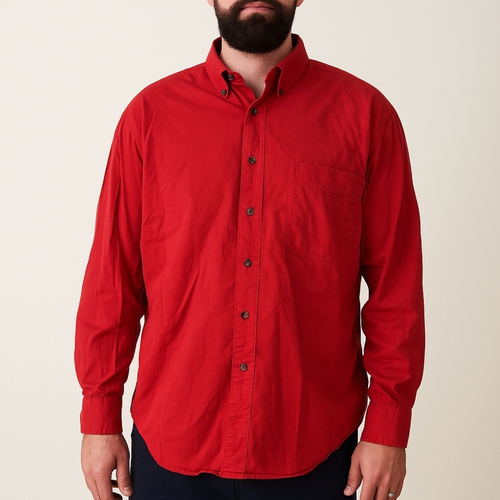 Abercrombie & Fitch Angler Dress Shirt Mens XL Red